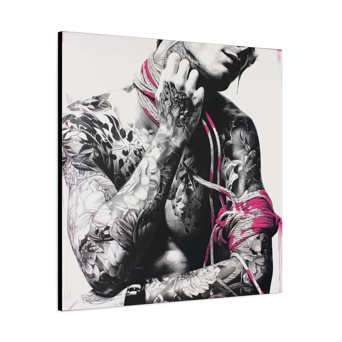 Gallery Wrapped Canvas, Ropes and Reverence Art Canvas, Erotic Shibari Art Canvas – Kaito