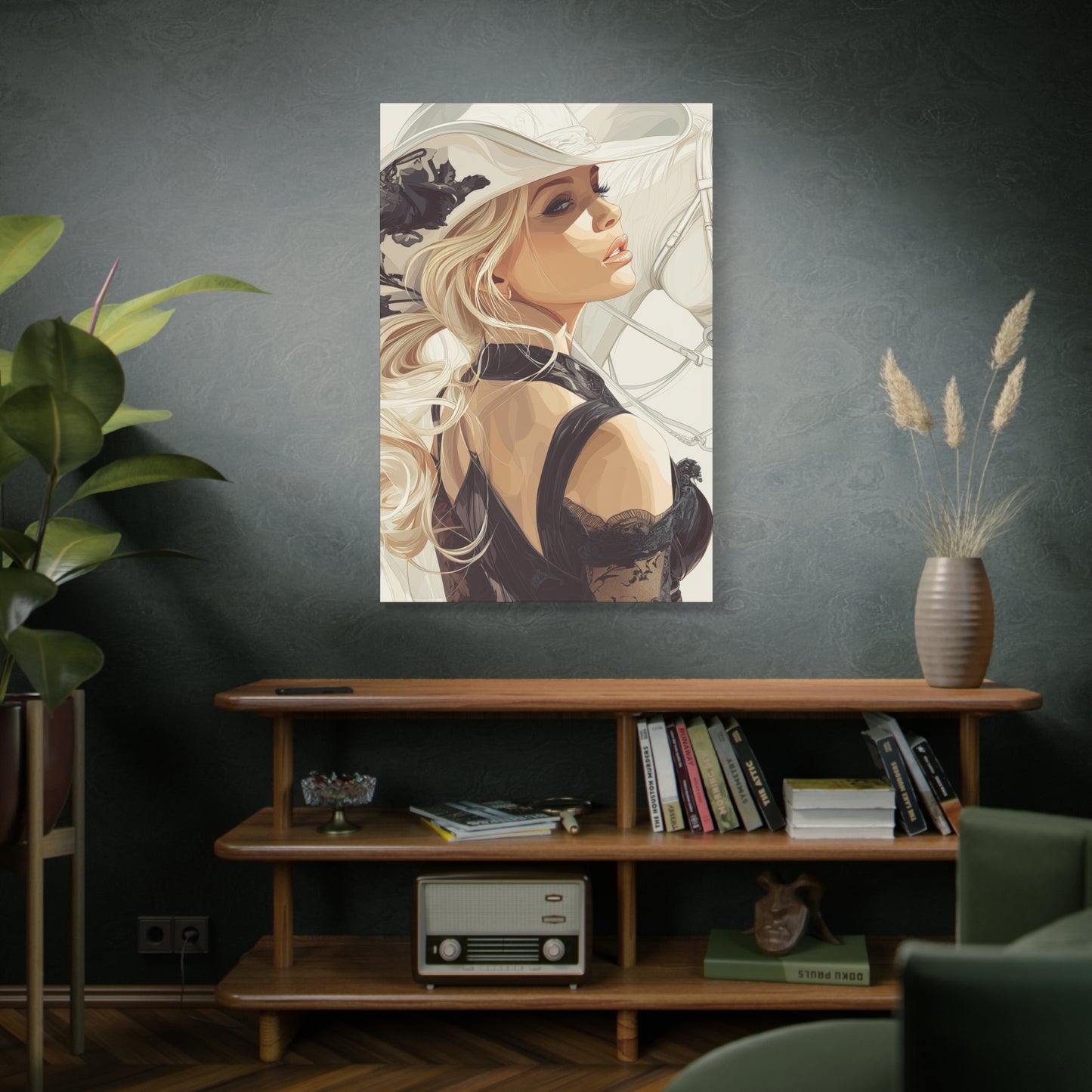 Gallery Wrapped Canvas, Wranglers and Wreckage Art Canvas, Erotic Pinup Art Canvas – Maisie