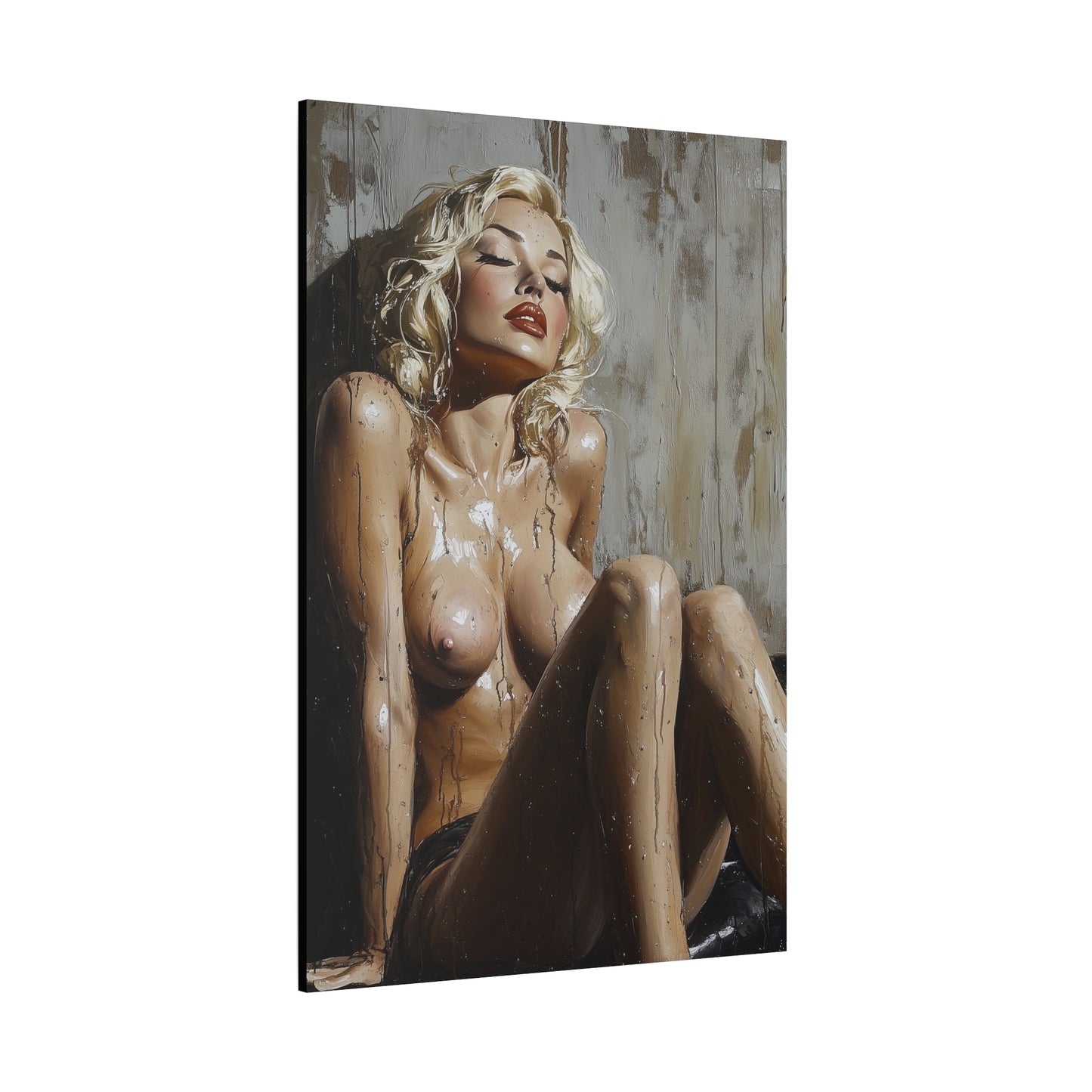 Gallery Wrapped Canvas, Guilt and Grit Adult Art Canvas, Erotic Pinup Art Canvas – Estelle