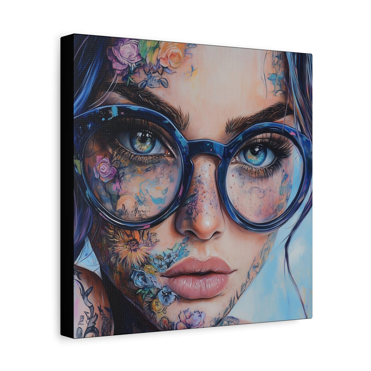 Canvas Gallery Wrap, Ladies in Lenses Wall Art, Abstract Femme Girl Art - Sara