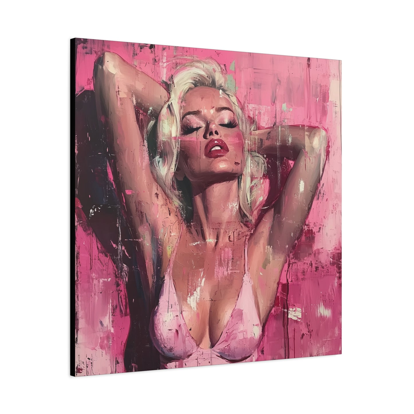 Gallery Wrapped Canvas, Guilt and Grit Adult Art Canvas, Erotic Pinup Art Canvas – Roxie