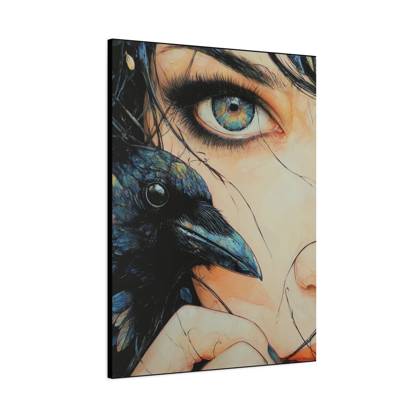 Gallery Wrapped Canvas, Myth and Bones Gothic Art Canvas, Dark Muse Canvas - Zephyra