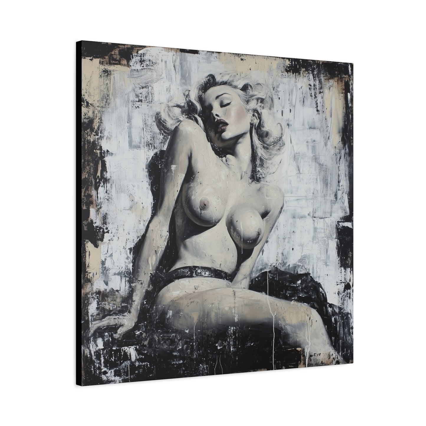 Gallery Wrapped Canvas, Guilt and Grit Adult Art Canvas, Erotic Pinup Art Canvas – Livia