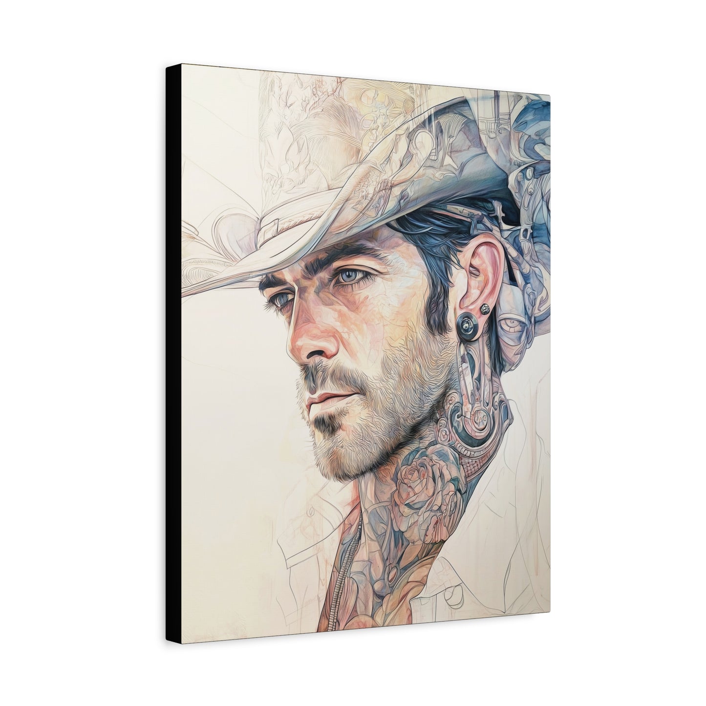 Gallery Wrapped Canvas, Wranglers and Wreckage Art Canvas, Erotic Pinup Art Canvas – Buck