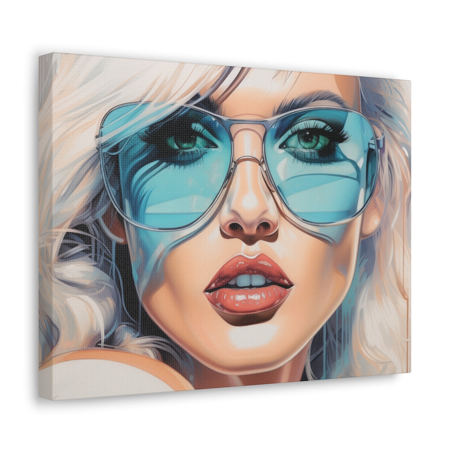 Canvas Gallery Wrapped High-Fashion Wall Art, Stylish Decor, Retro Femme Doll Pop Art – Nova