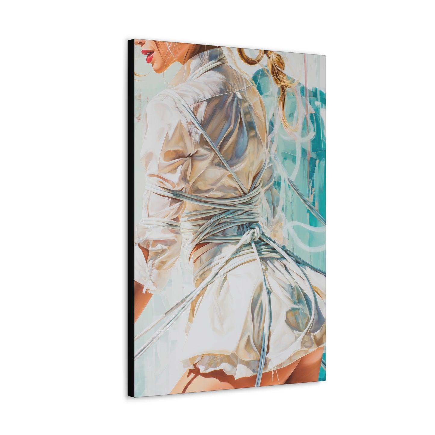 Gallery Wrapped Canvas, Ropes and Reverence Art Canvas, Erotic Shibari Art Canvas – Hannah