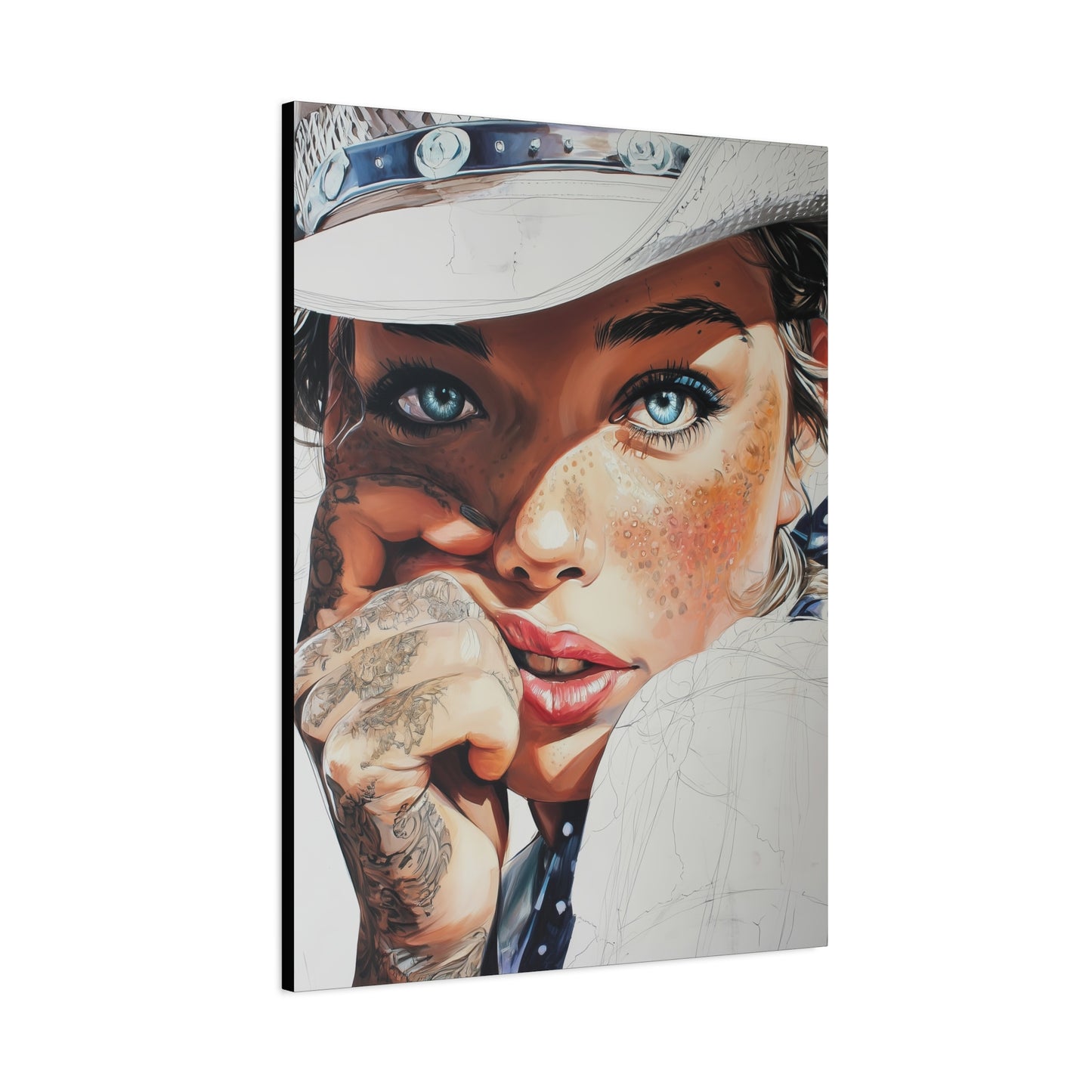Gallery Wrapped Canvas, Wranglers and Wreckage Art Canvas, Erotic Pinup Art Canvas – Fallon