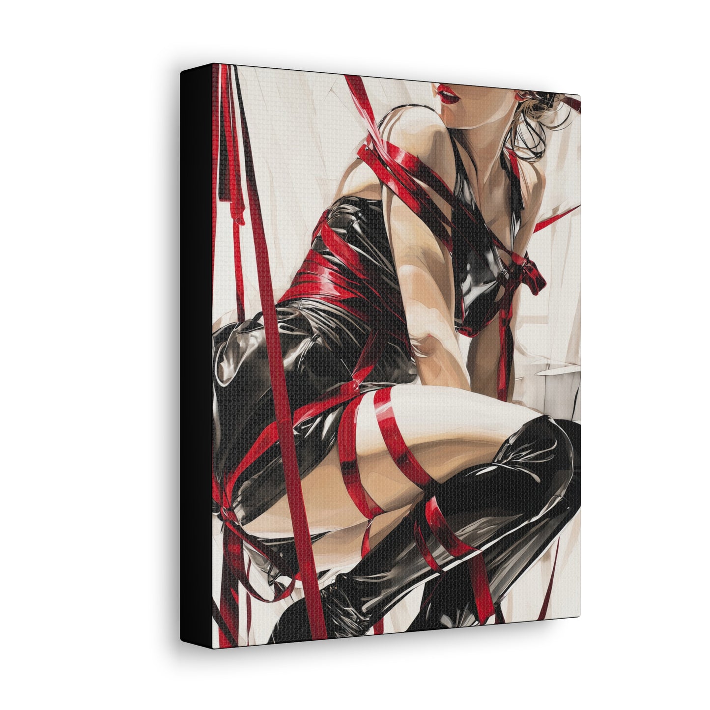 Gallery Wrapped Canvas, Ropes and Reverence Art Canvas, Erotic Shibari Art Canvas – Monica