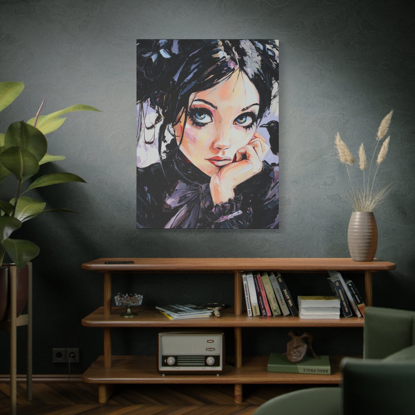 Gallery Wrapped Canvas, Myth and Bones Gothic Art Canvas, Dark Muse Canvas - Lark