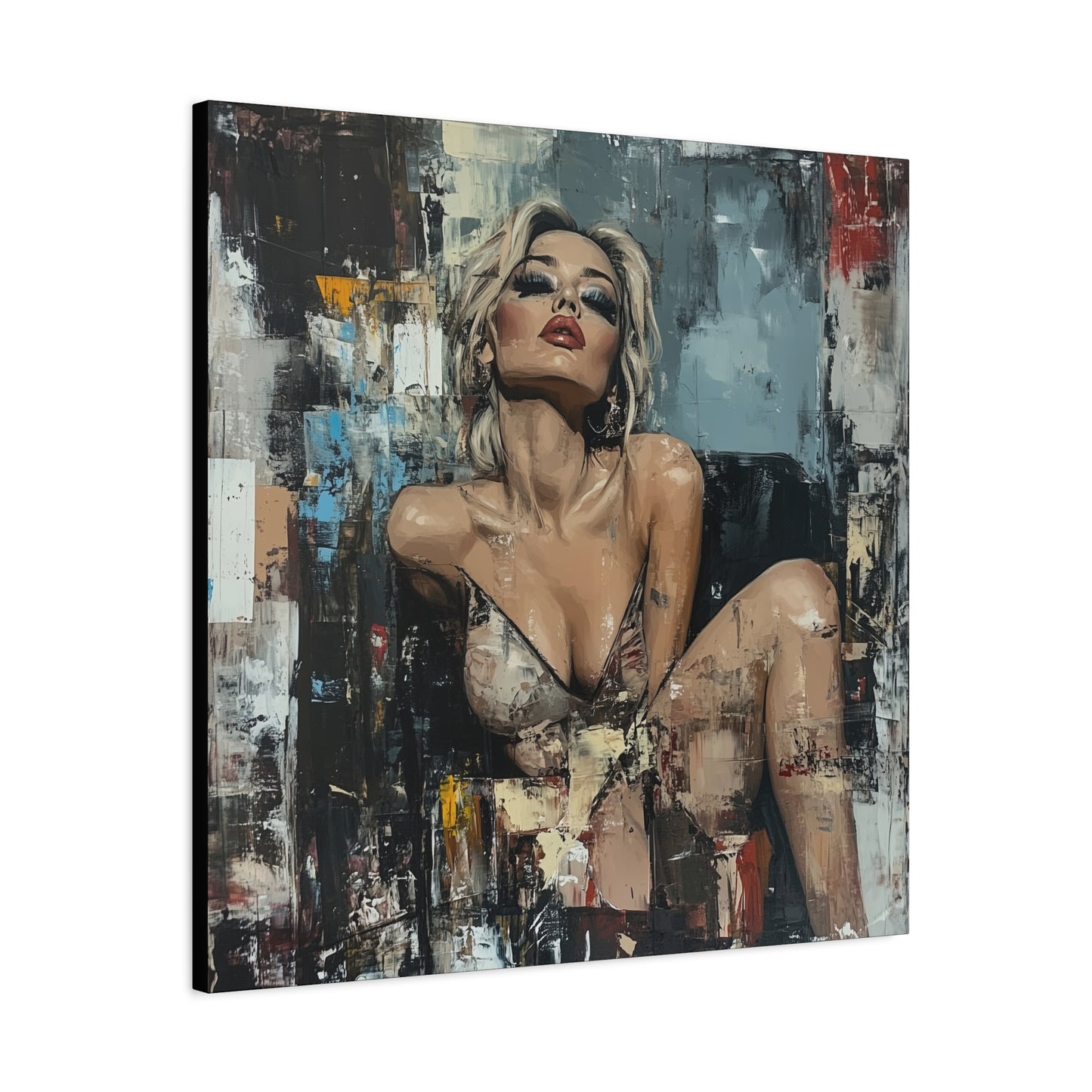 Gallery Wrapped Canvas, Guilt and Grit Adult Art Canvas, Erotic Pinup Art Canvas – Sienna