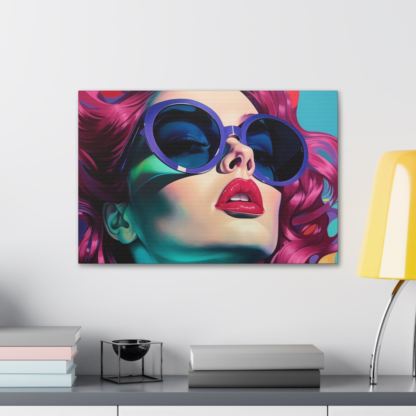 Canvas Gallery Wrapped High-Fashion Wall Art, Stylish Decor, Retro Femme Doll Pop Art – Electra
