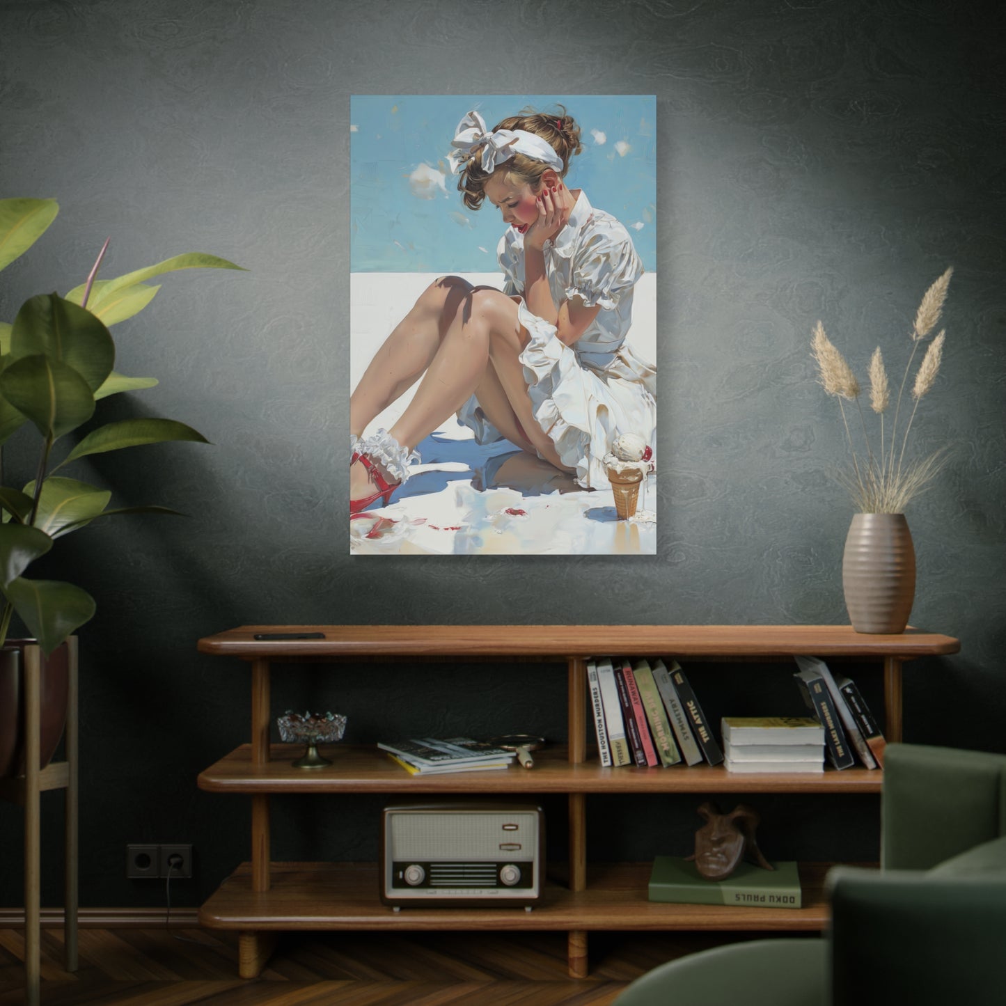 Gallery Wrapped Canvas, Sweet Summer Nostalgia, Sugar and Spice Art Canvas, Ice Cream Dreams Art – Polly