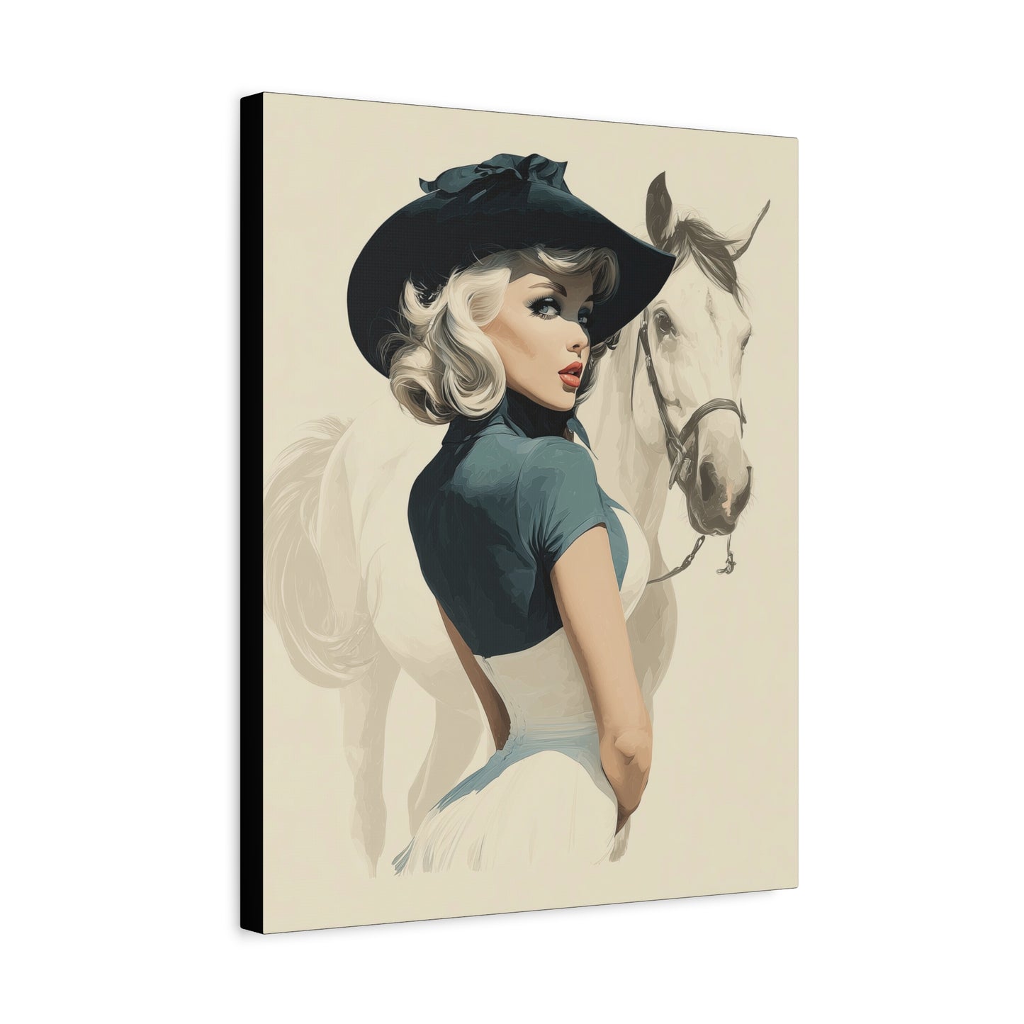 Gallery Wrapped Canvas, Wranglers and Wreckage Art Canvas, Erotic Pinup Art Canvas – Ruby