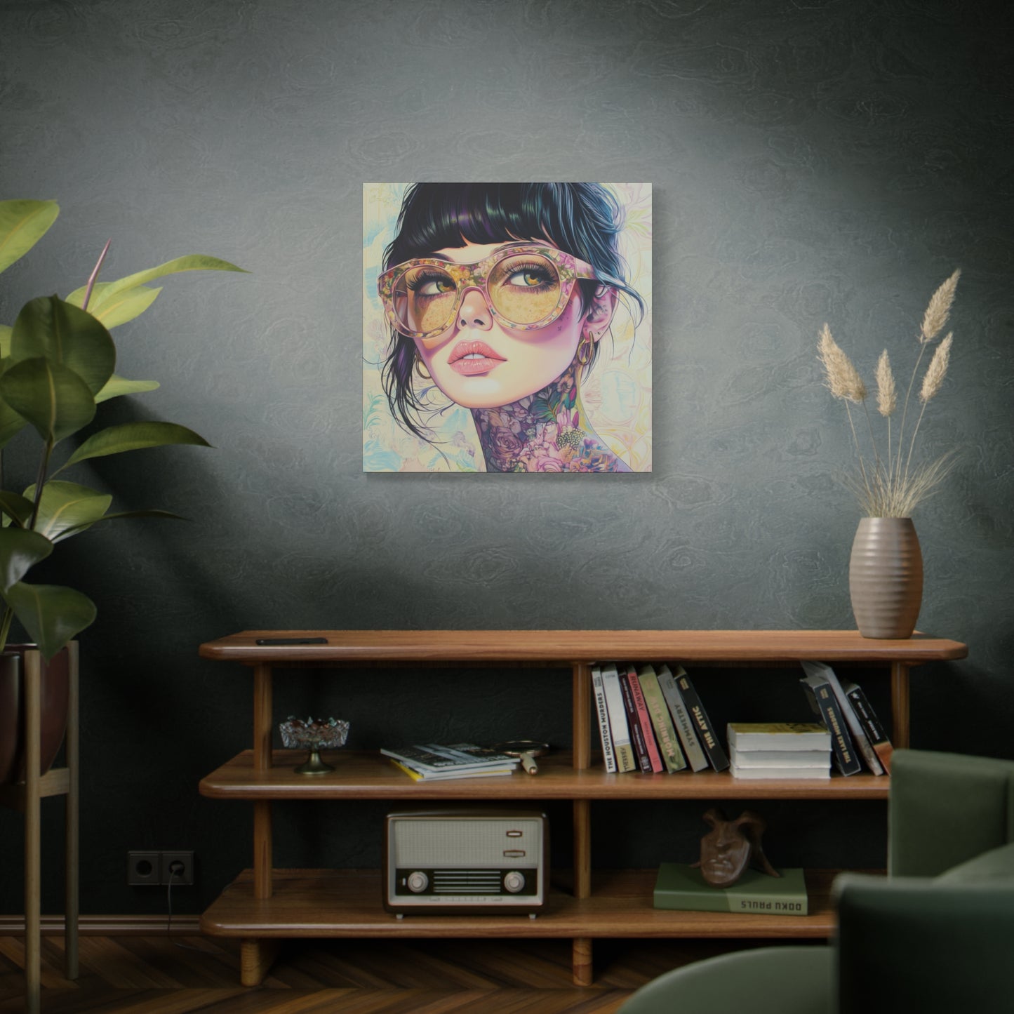 Canvas Gallery Wrap, Ladies in Lenses Wall Art, Abstract Femme Girl Art - Lucy