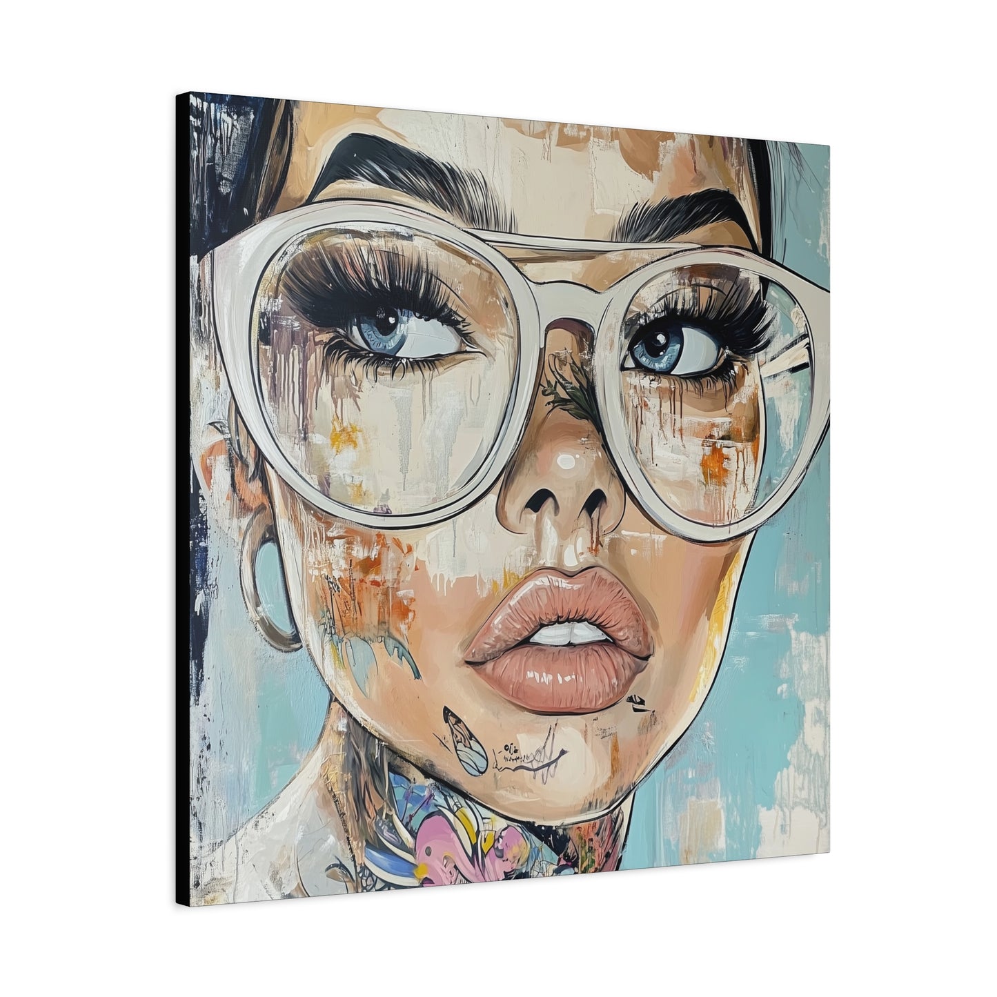 Canvas Gallery Wrap, Ladies in Lenses Wall Art, Abstract Femme Girl Art - Sabine