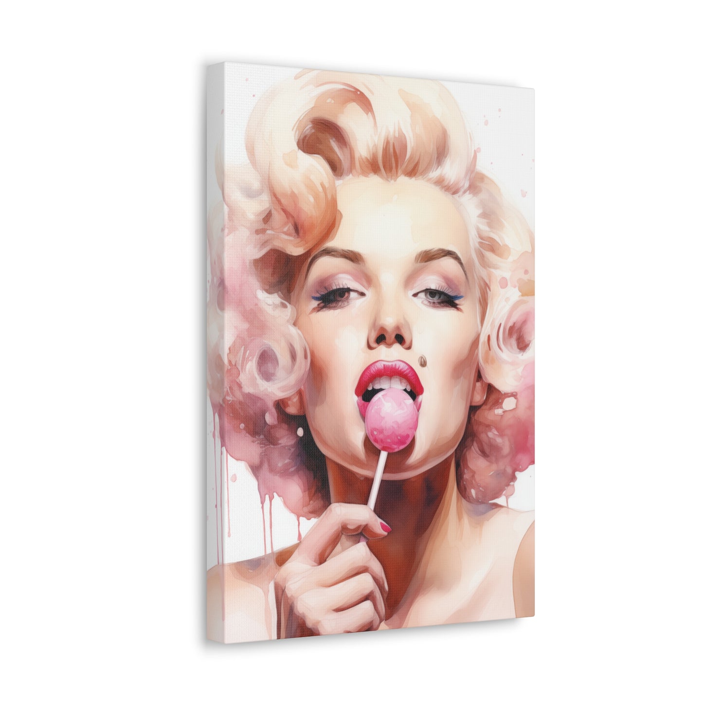 Canvas Wall Art, Gallery Wrapped Pop Art, Celebrity Wall Art – Marilyn Monroe - Lollipop