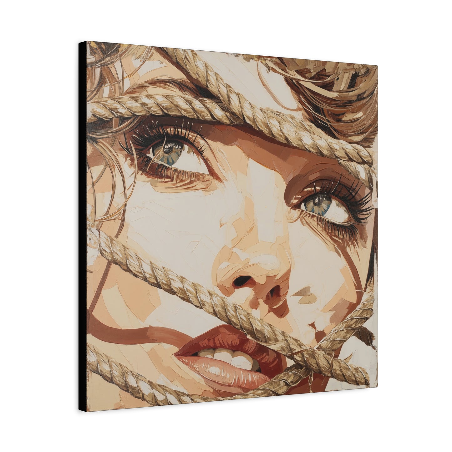 Gallery Wrapped Canvas, Ropes and Reverence Art Canvas, Erotic Shibari Art Canvas – Hana