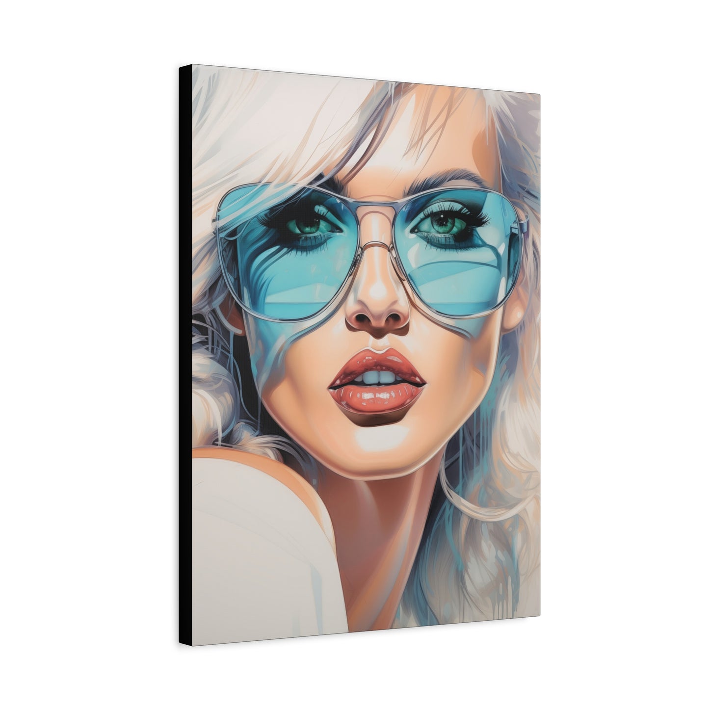 Canvas Gallery Wrapped High-Fashion Wall Art, Stylish Decor, Retro Femme Doll Pop Art – Nova