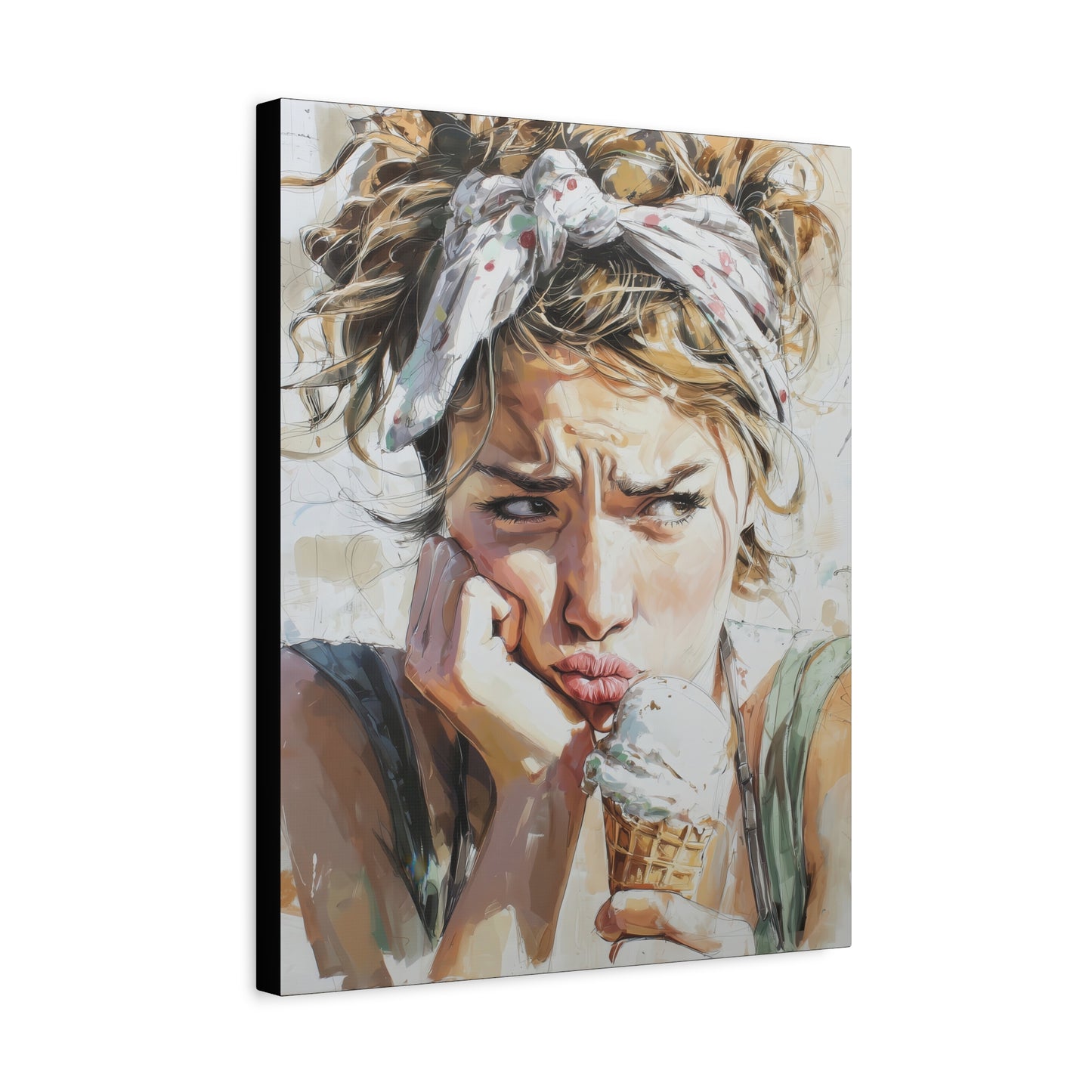 Gallery Wrapped Canvas, Sweet Summer Nostalgia, Sugar and Spice Art Canvas, Ice Cream Dreams Art – Josie