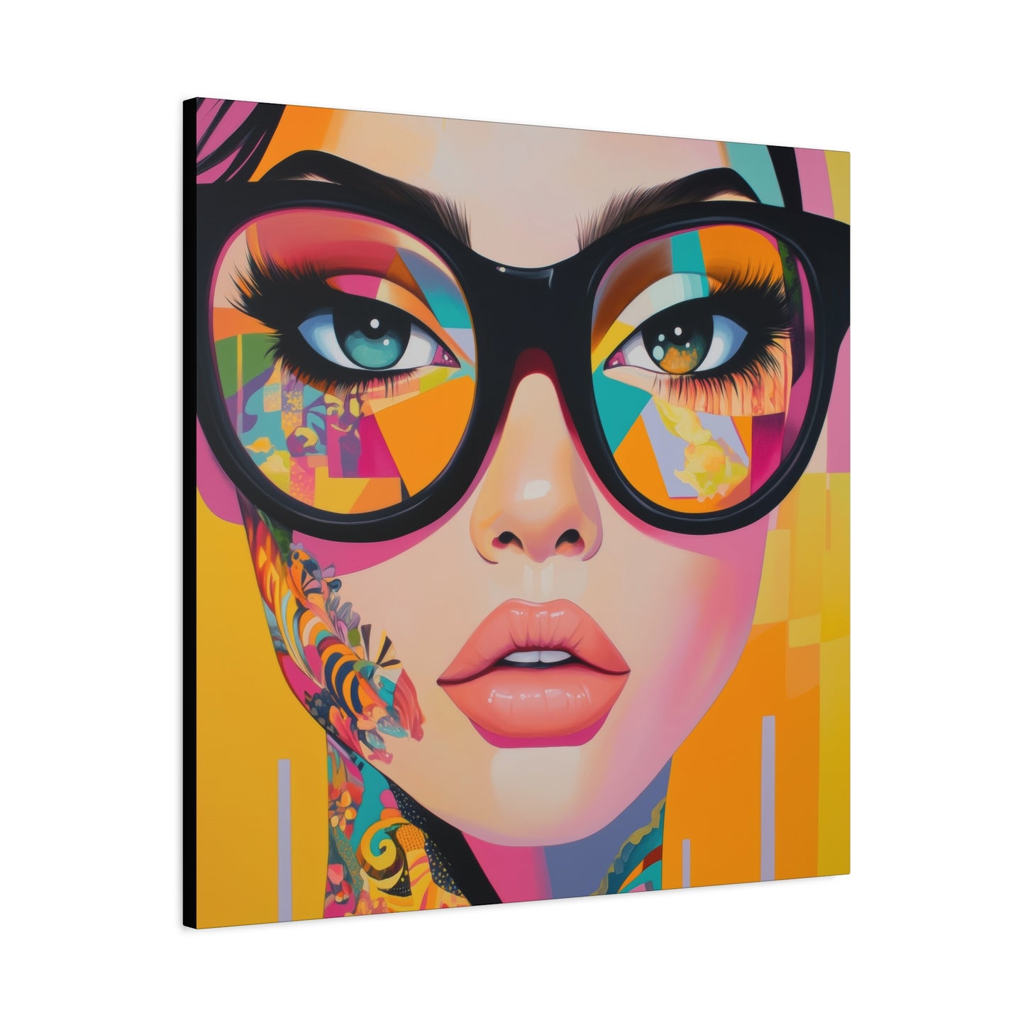Canvas Gallery Wrap, Ladies in Lenses Wall Art, Abstract Femme Girl Art - Sabrina