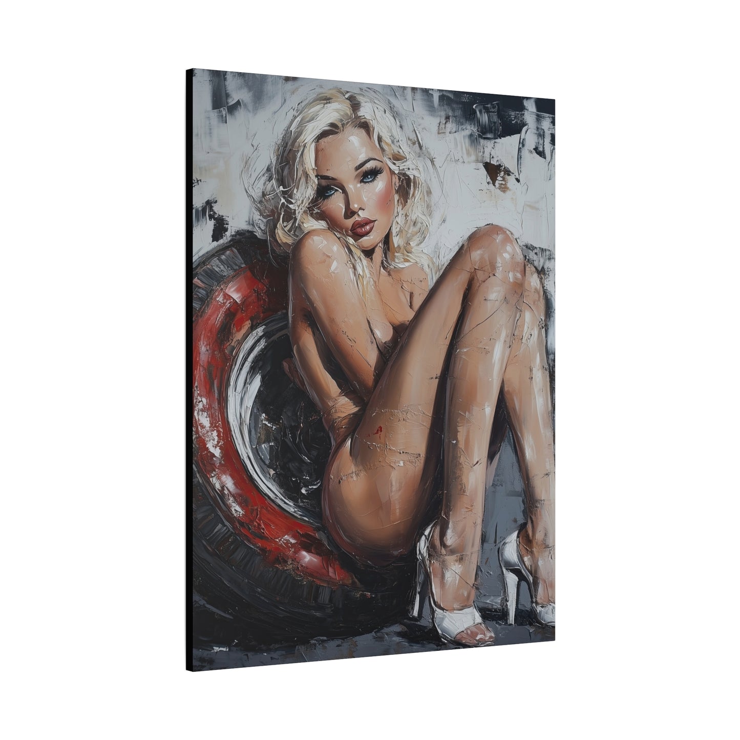 Gallery Wrapped Canvas, Guilt and Grit Adult Art Canvas, Erotic Pinup Art Canvas – Elara