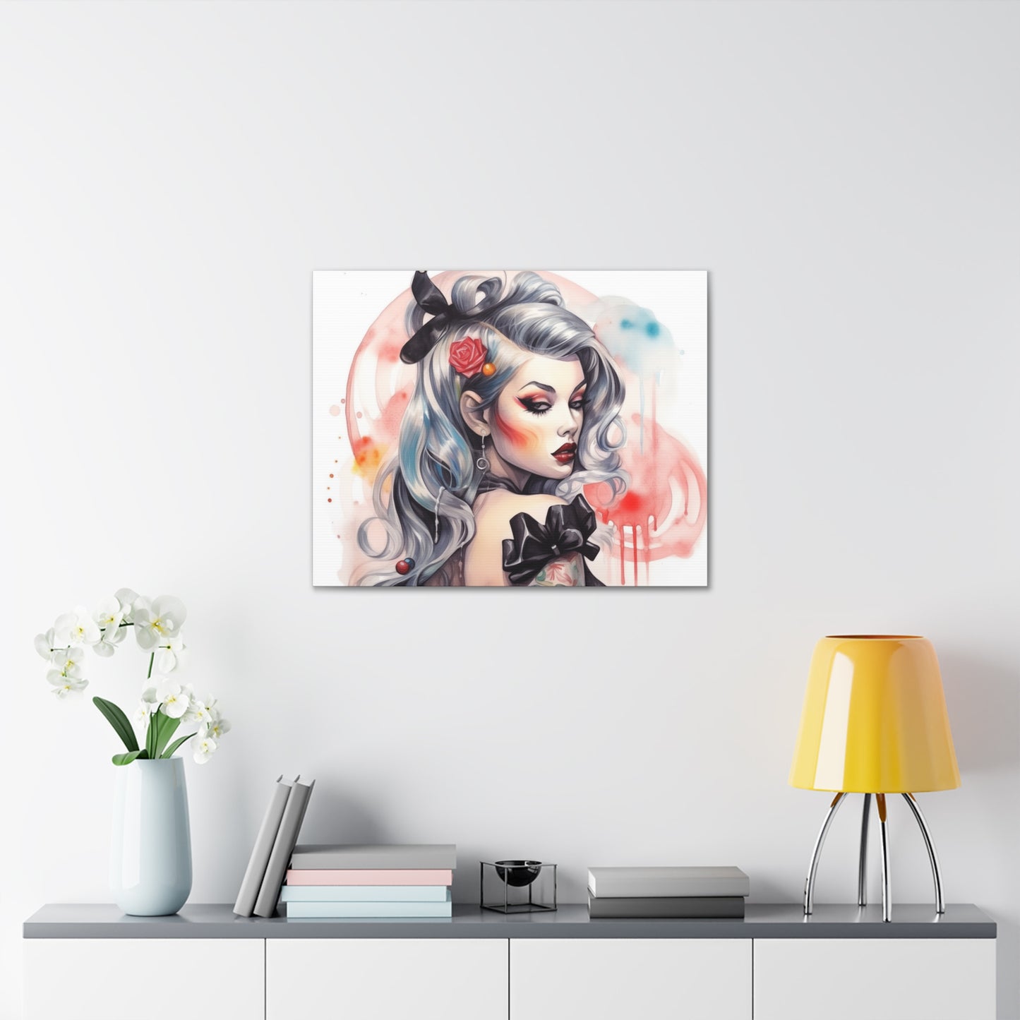 Gallery Wrapped Canvas, Edgy Tattooed Beauty, Urban Pop Art Canvas – Sabella