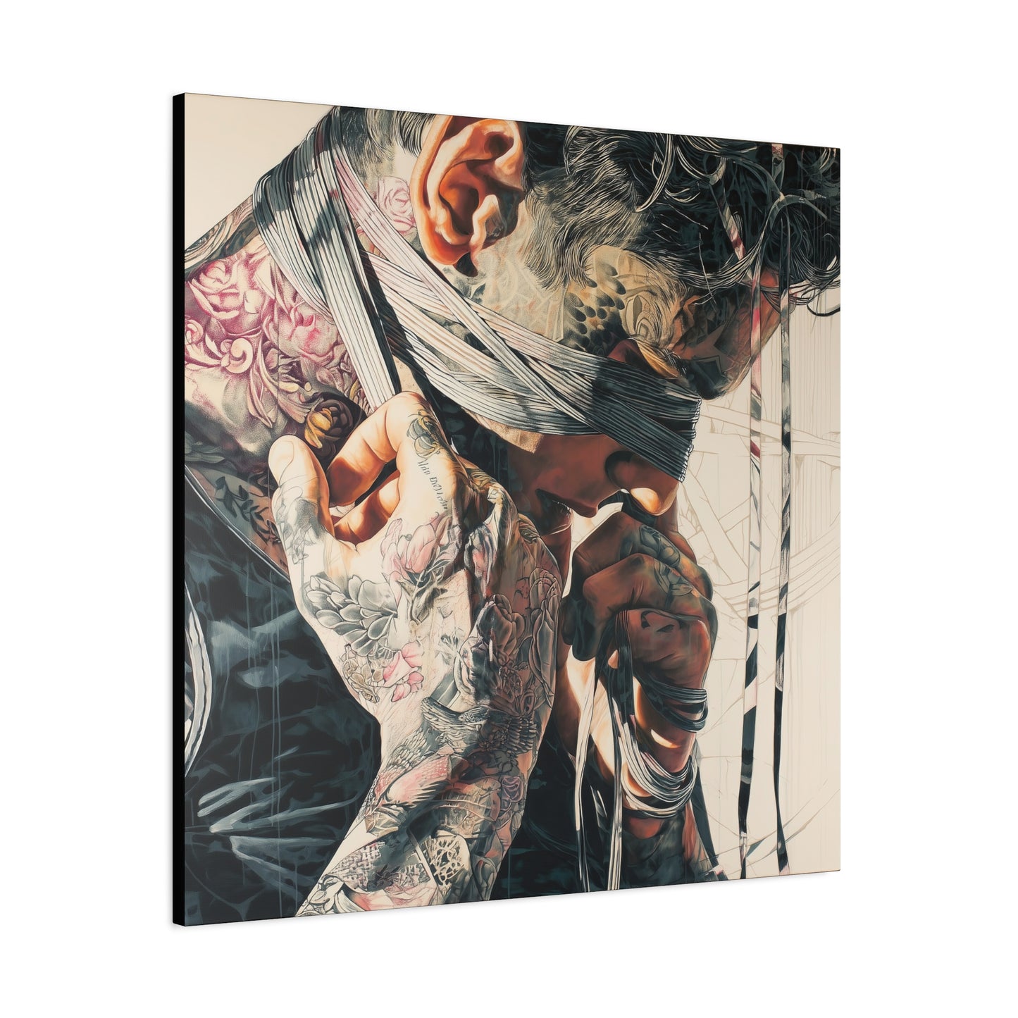 Gallery Wrapped Canvas, Ropes and Reverence Art Canvas, Erotic Shibari Art Canvas – Hiro