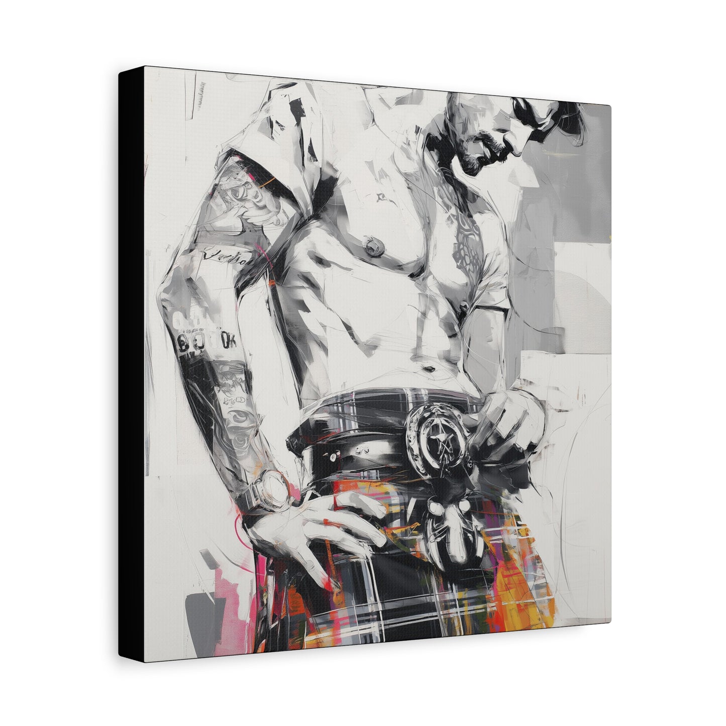 Gallery Wrapped Canvas, Kilts and Carnage Art Canvas, Erotic Pinup Art Canvas – Callum
