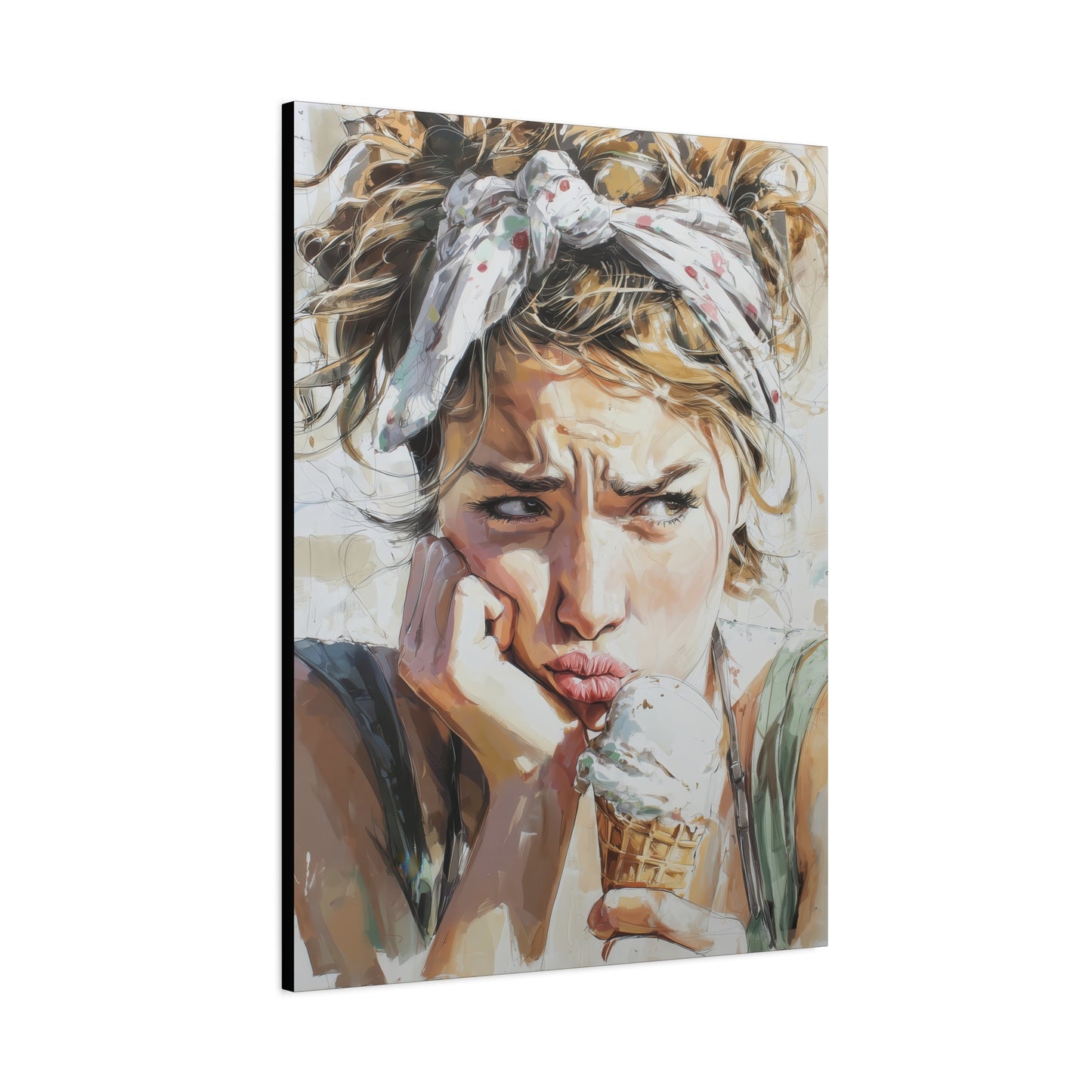Gallery Wrapped Canvas, Sweet Summer Nostalgia, Sugar and Spice Art Canvas, Ice Cream Dreams Art – Josie