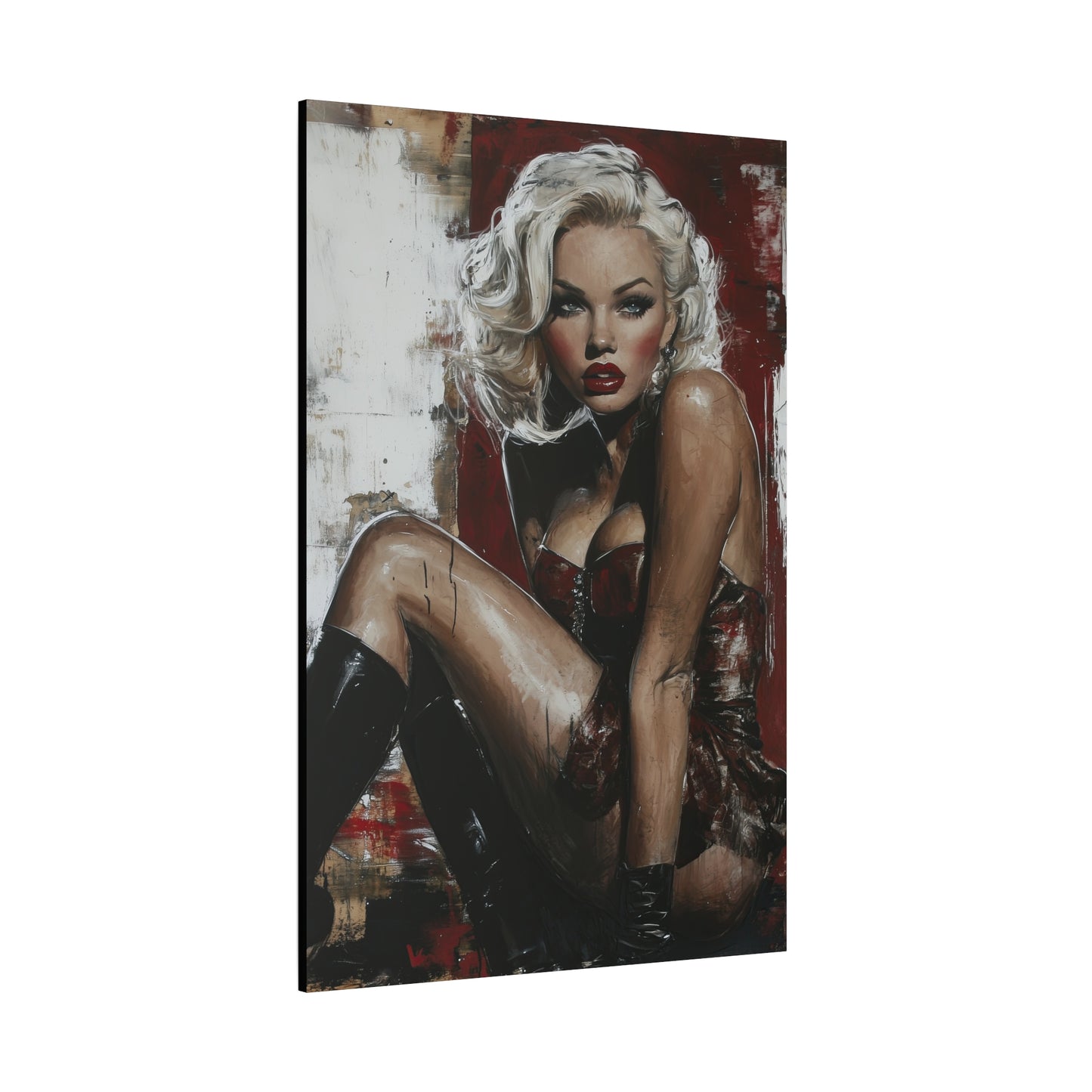 Gallery Wrapped Canvas, Guilt and Grit Adult Art Canvas, Erotic Pinup Art Canvas – Valentina