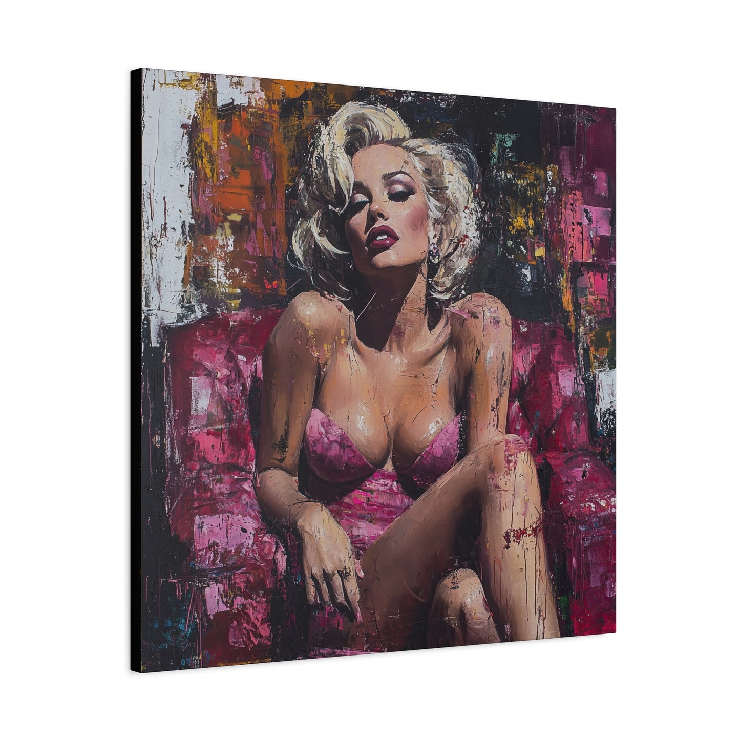 Gallery Wrapped Canvas, Guilt and Grit Art Canvas, Erotic Pinup Art Canvas – Alexis