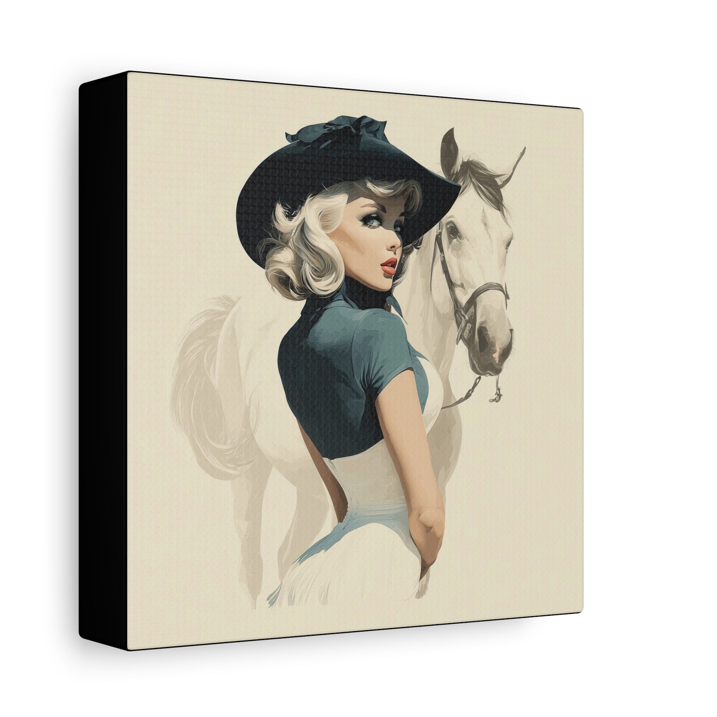 Gallery Wrapped Canvas, Wranglers and Wreckage Art Canvas, Erotic Pinup Art Canvas – Ruby
