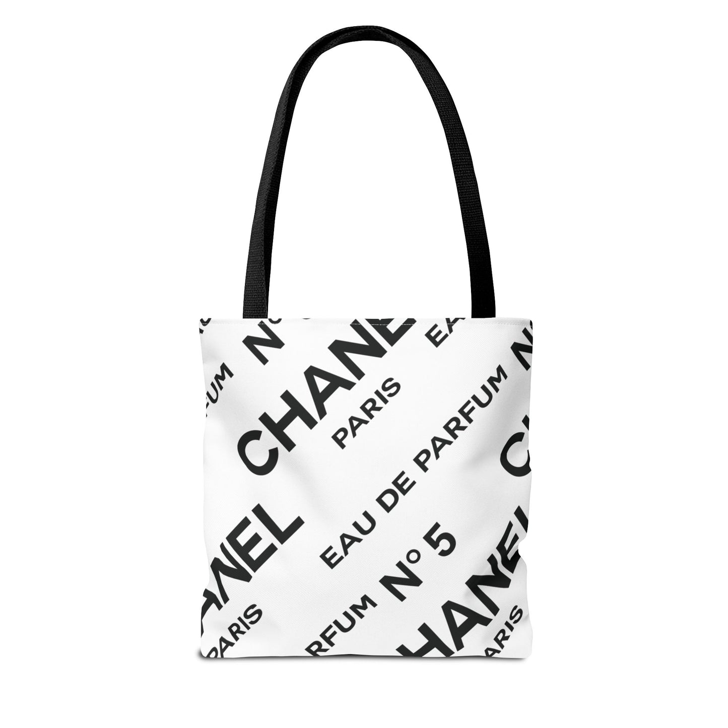 Designer Inspired Tote Bag, Utility Tote - Parfum Bottle Tote - Paris White
