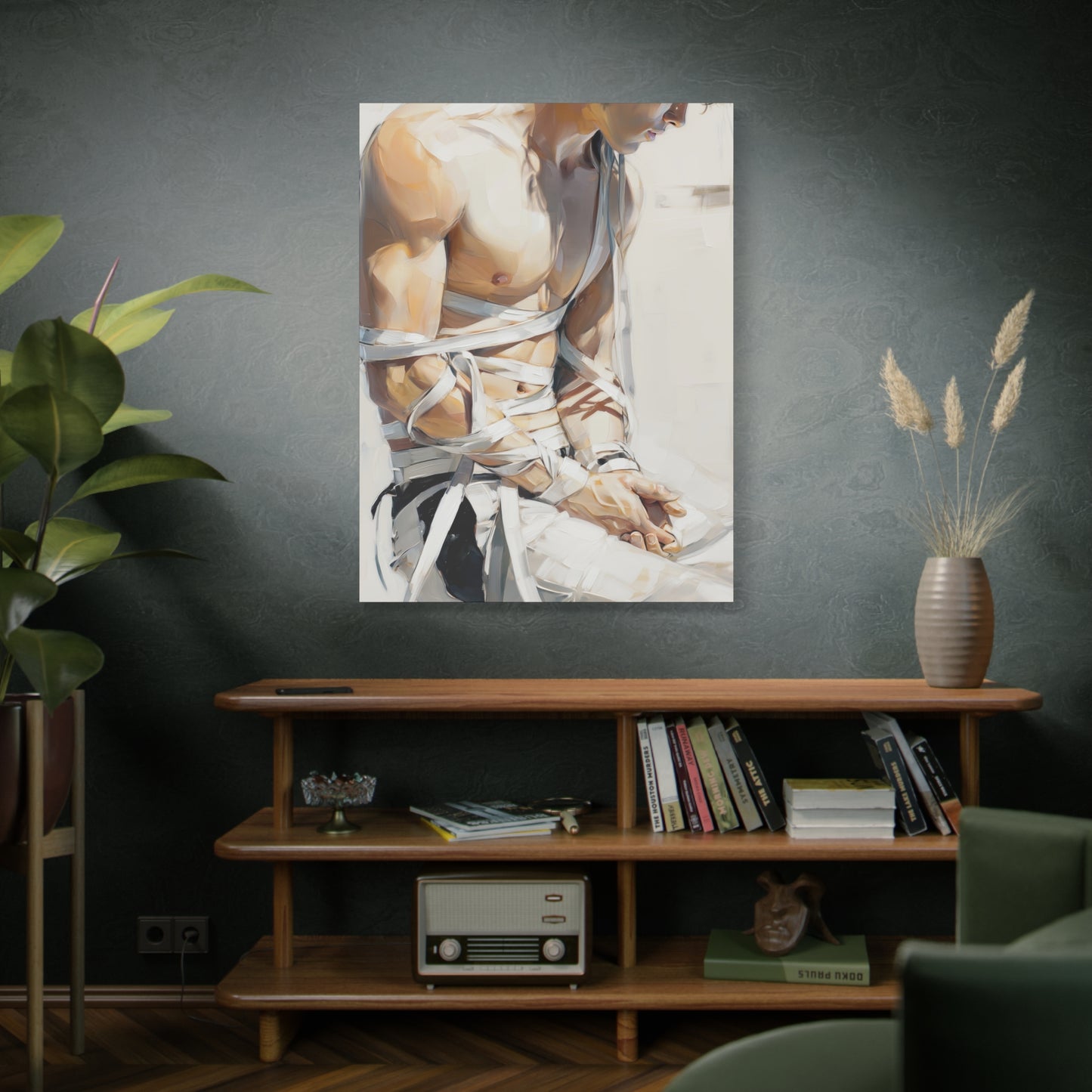 Gallery Wrapped Canvas, Ropes and Reverence Art Canvas, Erotic Shibari Art Canvas – Kenji
