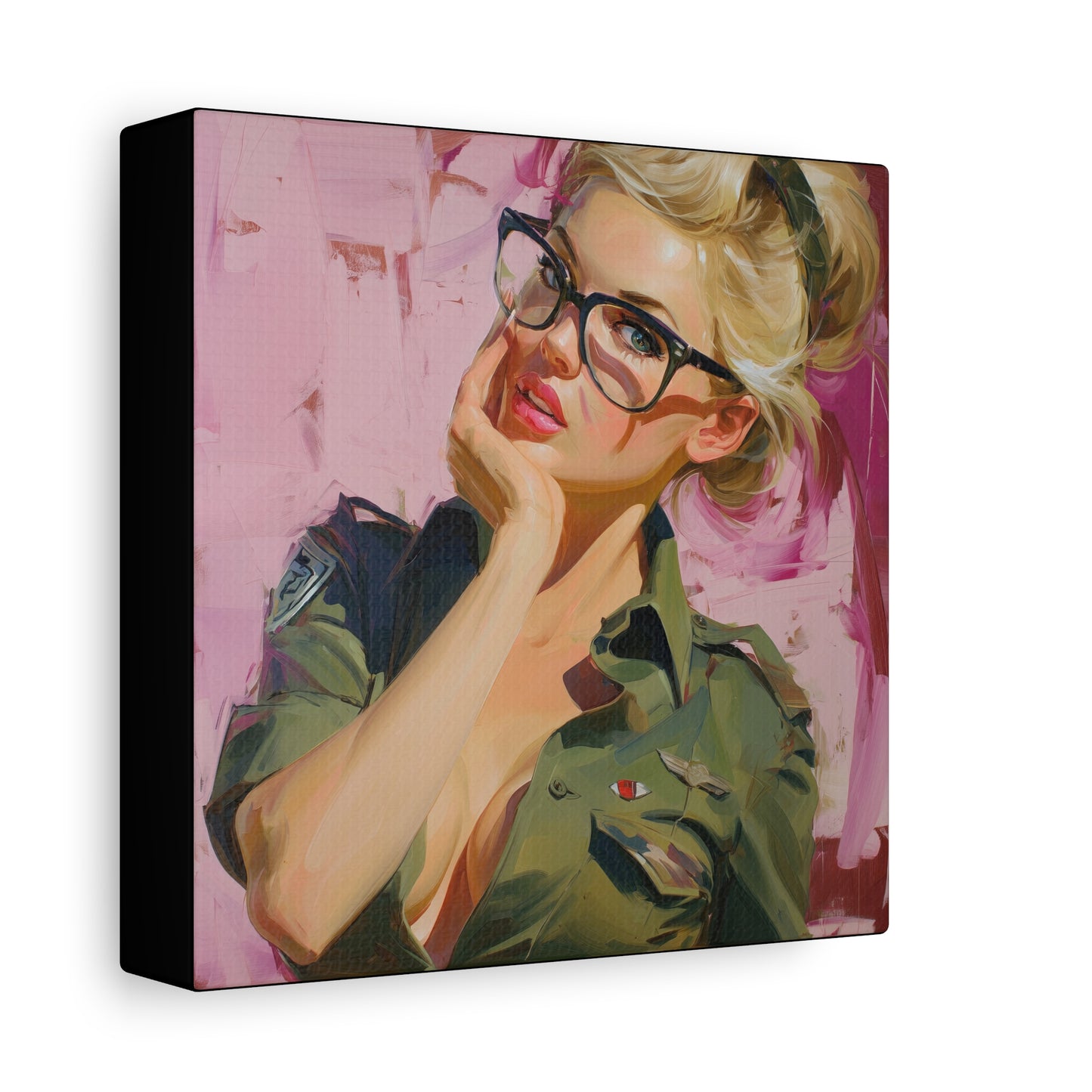 Gallery Wrapped Canvas, Liberty and Lace Art Canvas, Erotic Pinup Art Canvas – Roxanne