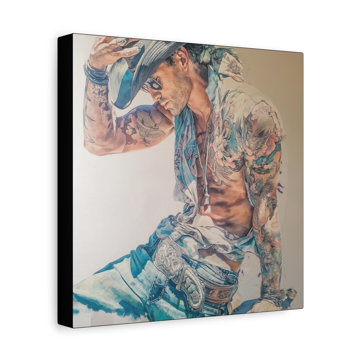 Gallery Wrapped Canvas, Wranglers and Wreckage Art Canvas, Erotic Pinup Art Canvas – Beau