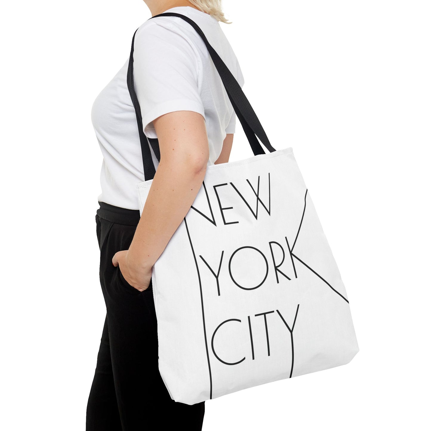 New York City Lines Tote Bag, Utility Tote - New York Tote - New York City Tote - Black and Whit