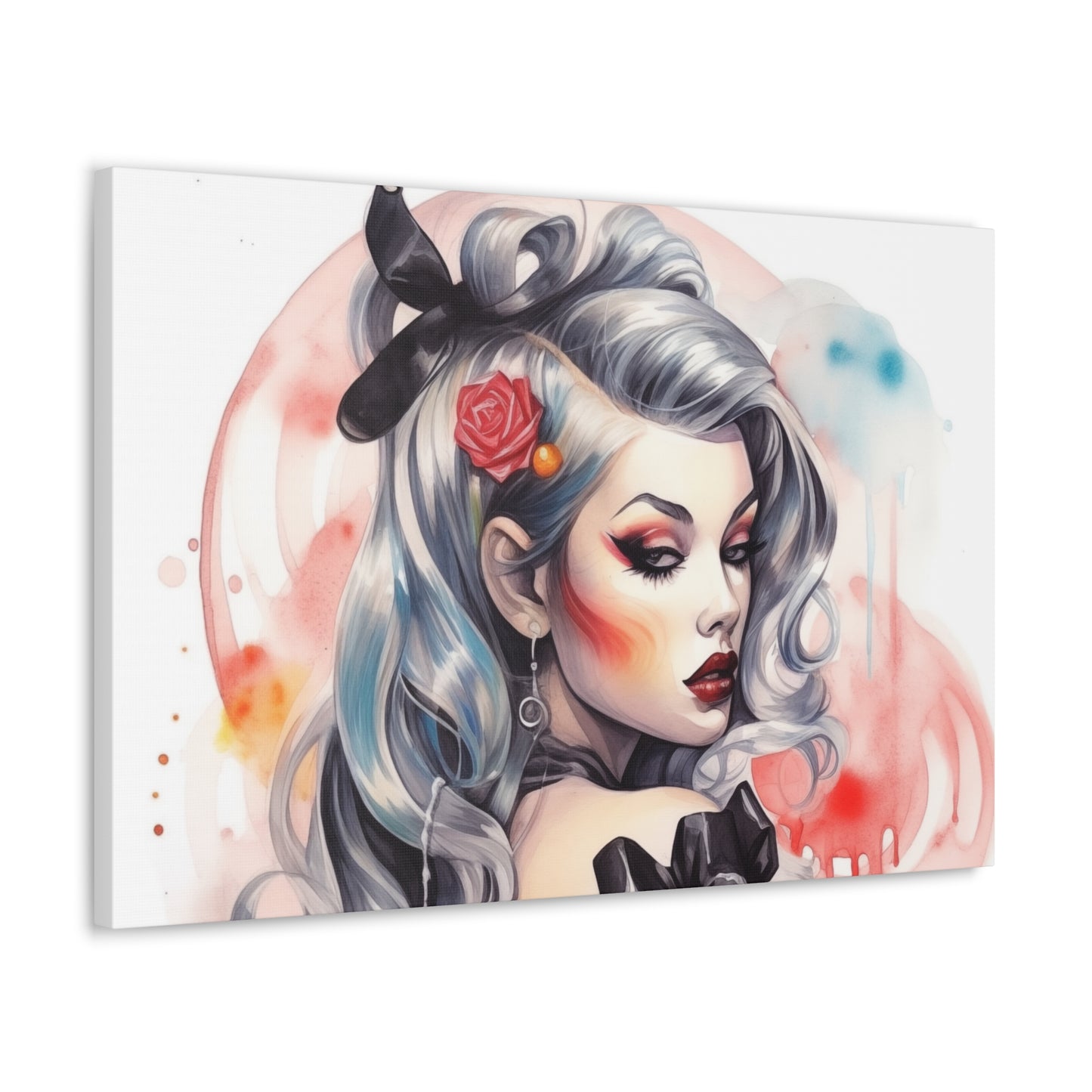 Gallery Wrapped Canvas, Edgy Tattooed Beauty, Urban Pop Art Canvas – Sabella