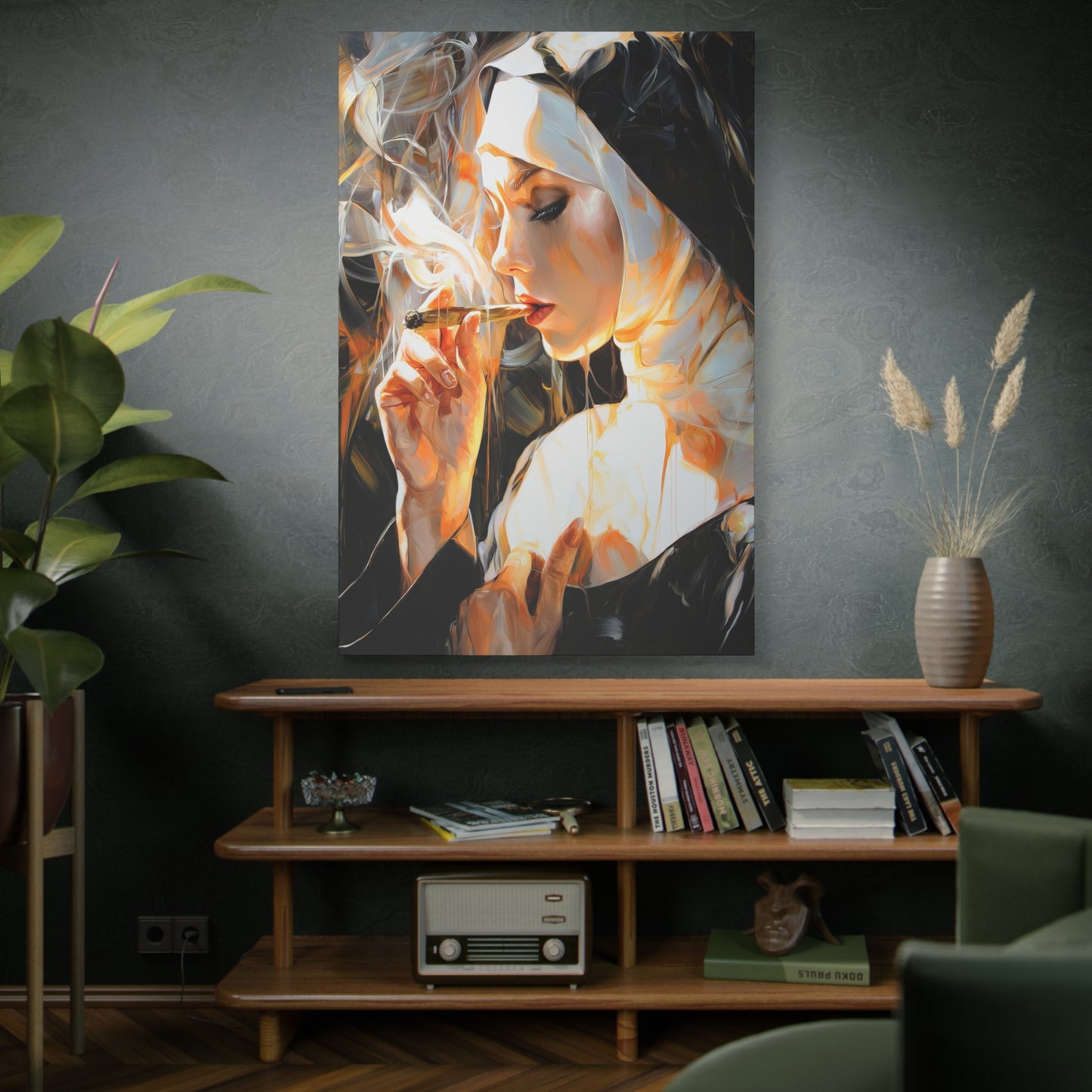 Gallery Wrapped Canvas, Habits and Heresy Art Canvas, Naughty Nuns Art Canvas – Sister Benedicta