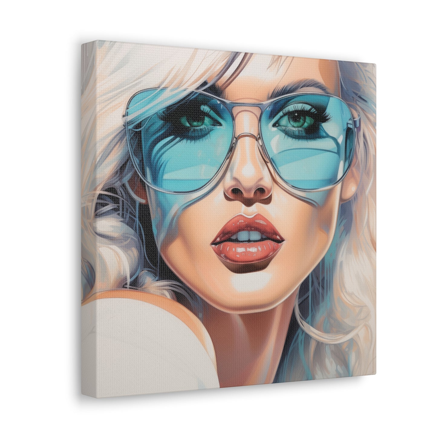 Canvas Gallery Wrapped High-Fashion Wall Art, Stylish Decor, Retro Femme Doll Pop Art – Nova
