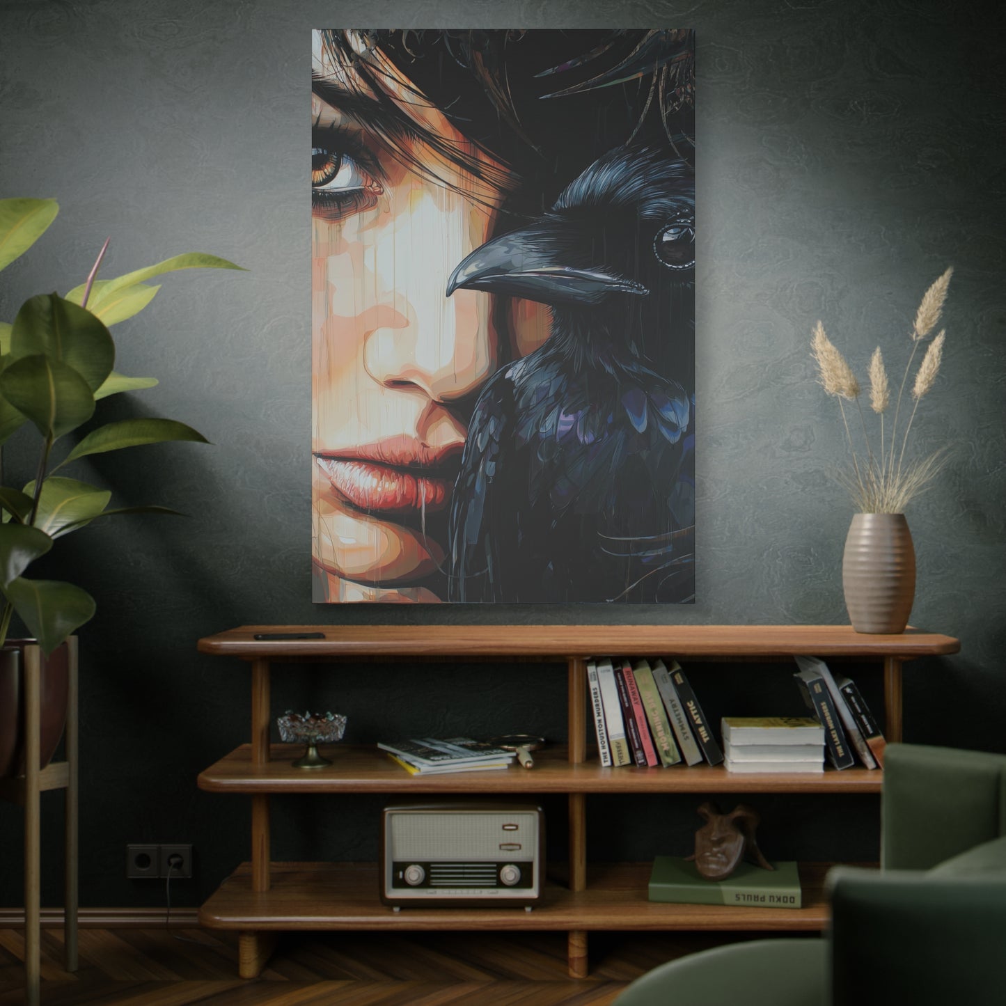 Gallery Wrapped Canvas, Myth and Bones Gothic Art Canvas, Dark Muse Canvas - Solène