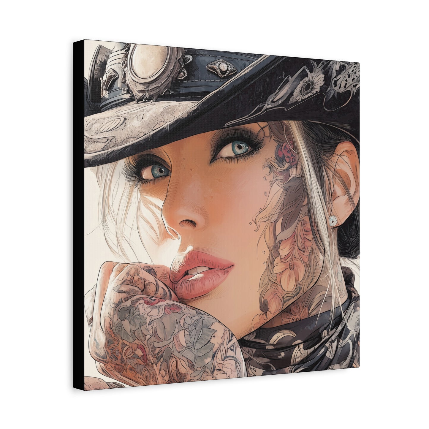 Gallery Wrapped Canvas, Wranglers and Wreckage Art Canvas, Erotic Pinup Art Canvas – Raine