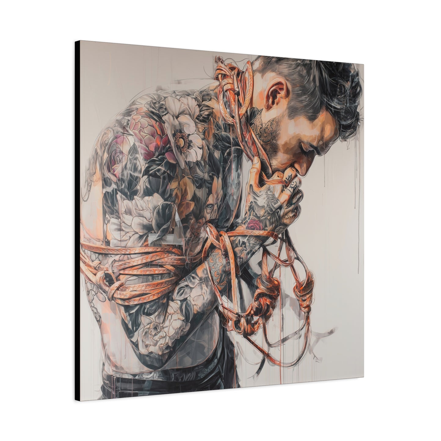 Gallery Wrapped Canvas, Ropes and Reverence Art Canvas, Erotic Shibari Art Canvas – Zev