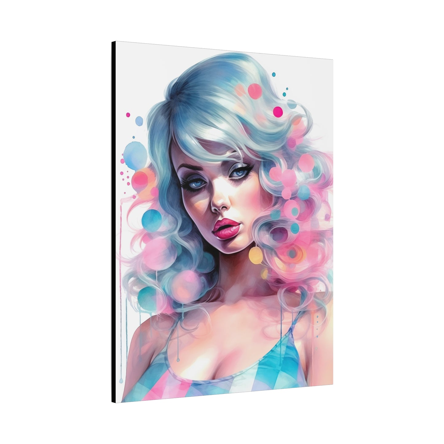 Canvas Gallery Wrapped High-Fashion Wall Art, Stylish Decor, Retro Femme Doll Pop Art – Sylvie