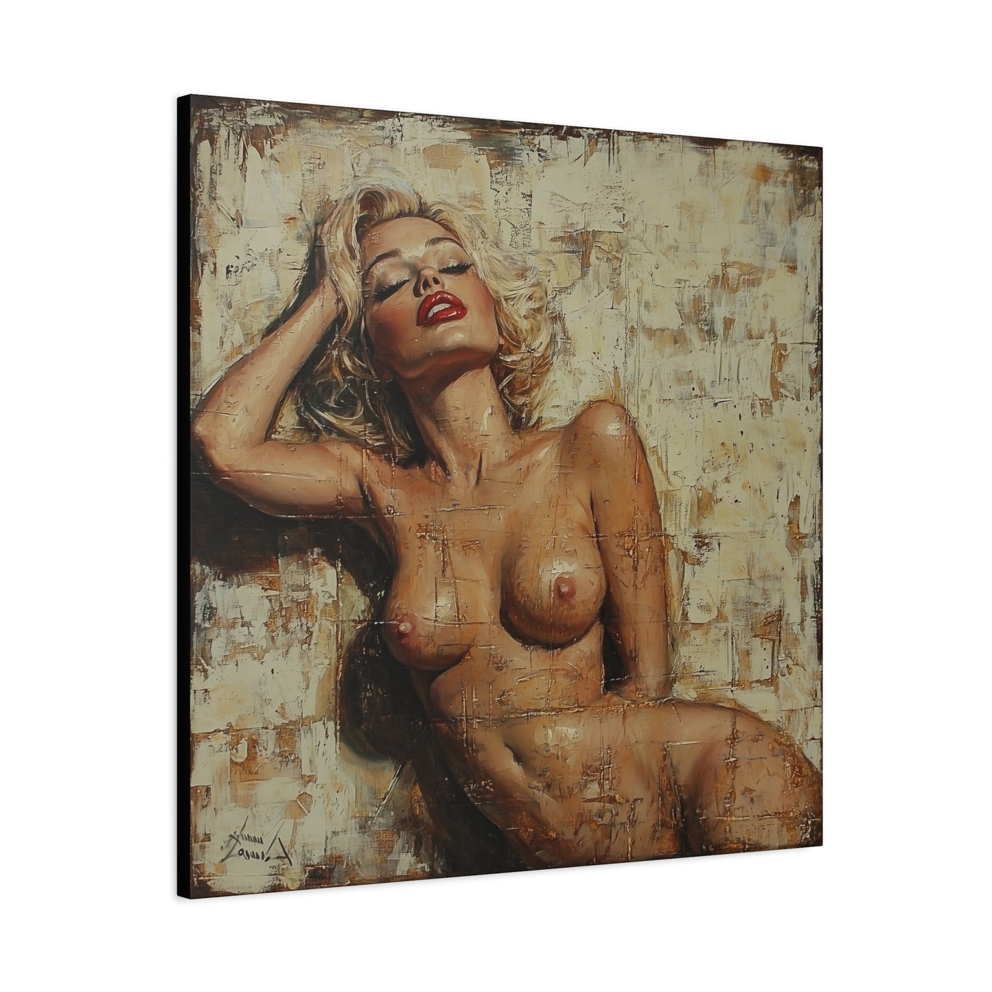 Gallery Wrapped Canvas, Guilt and Grit Adult Art Canvas, Erotic Pinup Art Canvas – Amelie