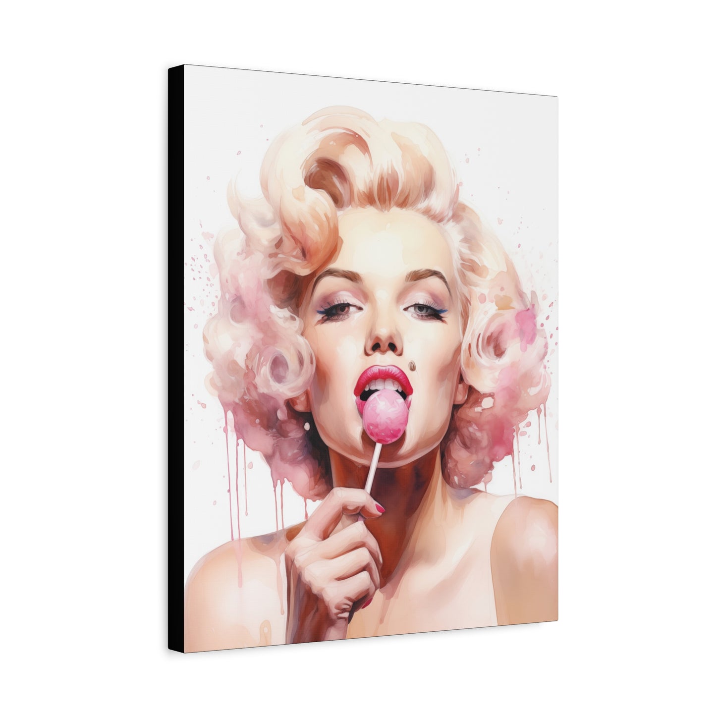 Canvas Wall Art, Gallery Wrapped Pop Art, Celebrity Wall Art – Marilyn Monroe - Lollipop