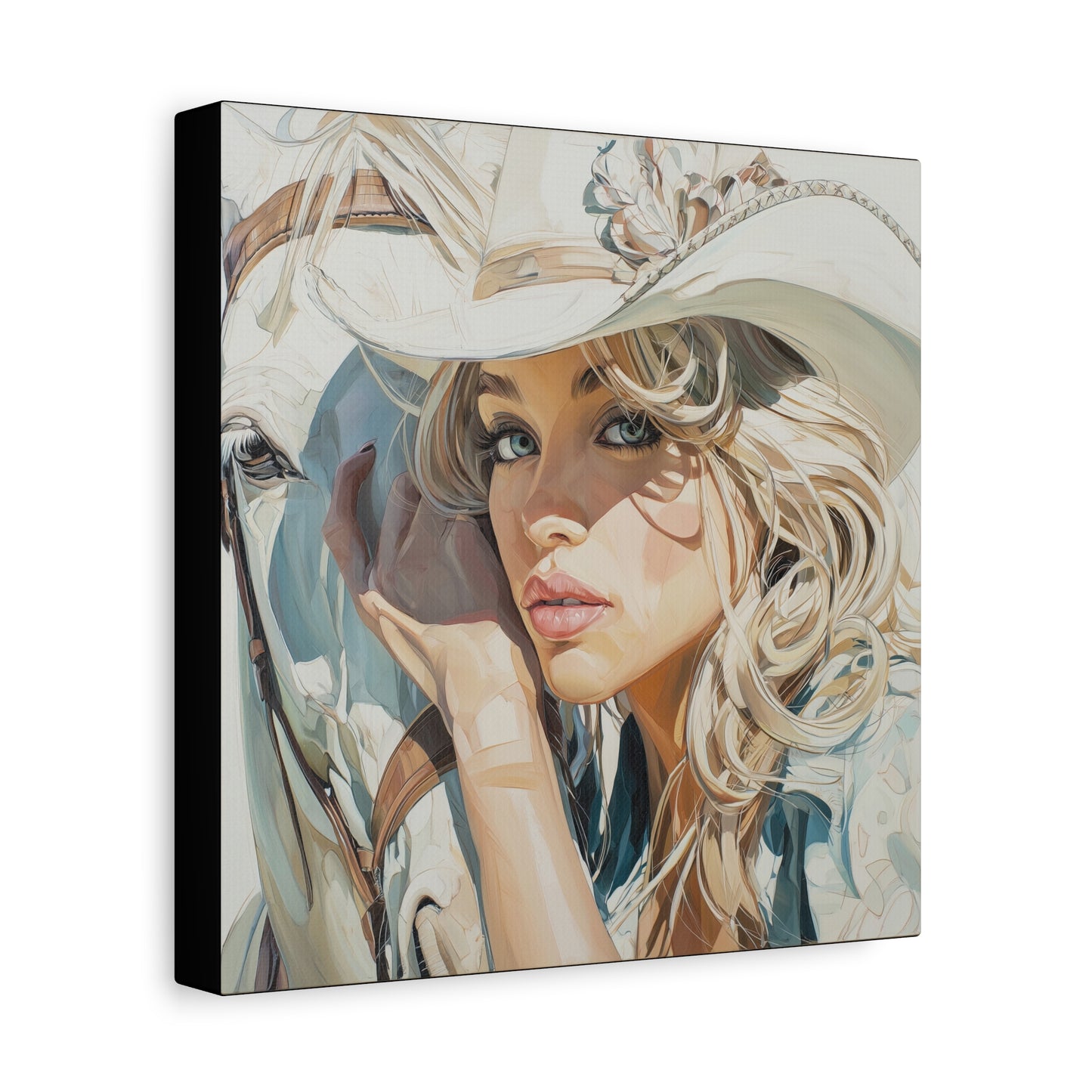 Gallery Wrapped Canvas, Wranglers and Wreckage Art Canvas, Erotic Pinup Art Canvas – Josie