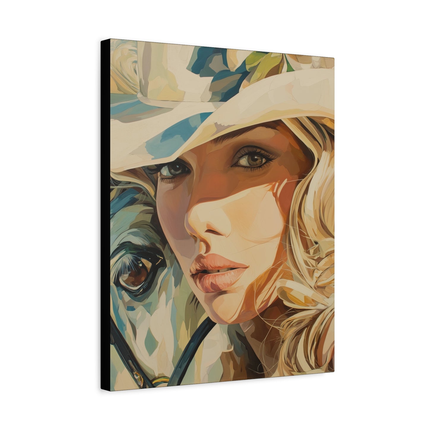 Gallery Wrapped Canvas, Wranglers and Wreckage Art Canvas, Erotic Pinup Art Canvas – Belle