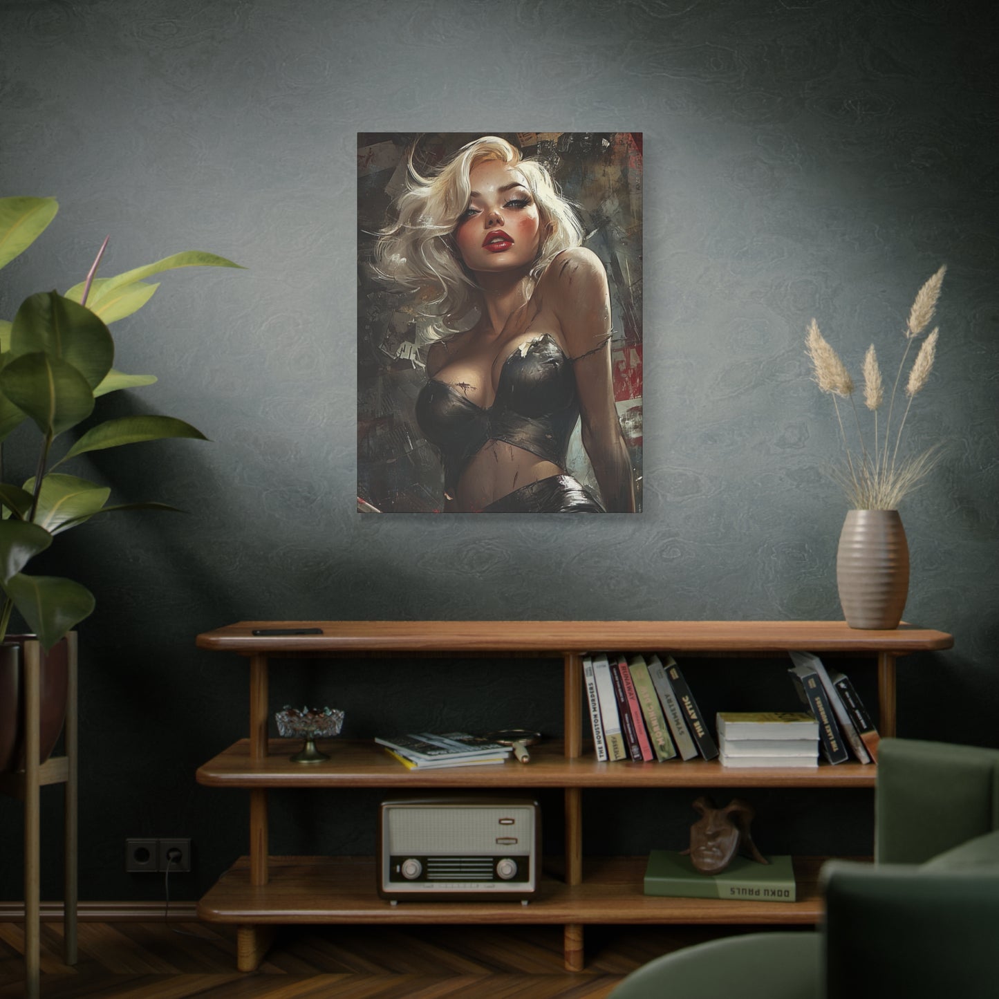 Gallery Wrapped Canvas, Guilt and Grit Adult Art Canvas, Erotic Pinup Art Canvas – Noelle