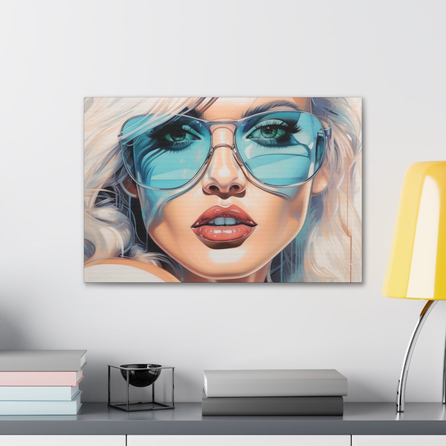 Canvas Gallery Wrapped High-Fashion Wall Art, Stylish Decor, Retro Femme Doll Pop Art – Nova